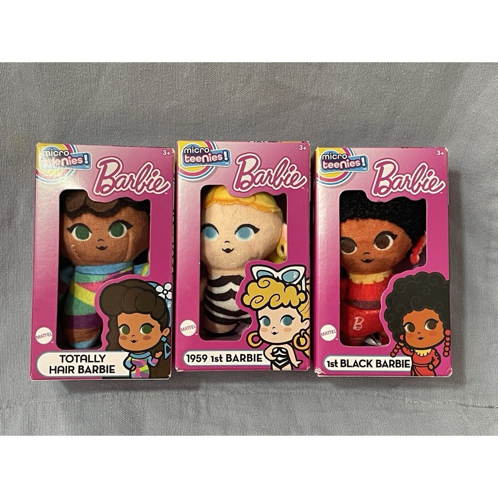 NEW Mattel Barbie Micro Teenies Plush Basic Fun 1959 1st 1st Black Totally Hair